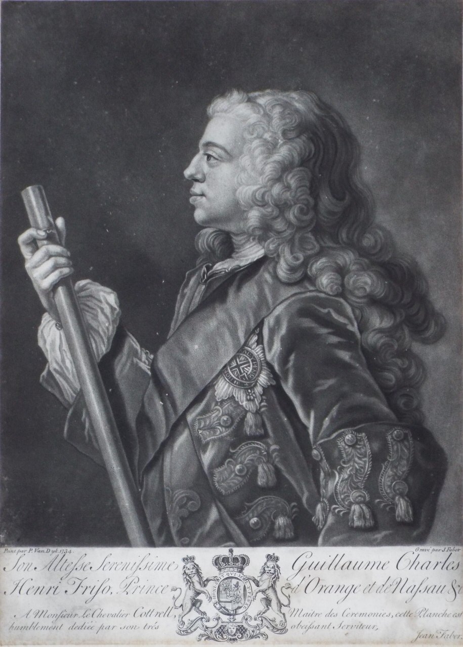 Mezzotint - Son Altesse Serenissime Guillaume Charles Henri Friso, Prince d'Orange et de Nassau &c.  - Faber